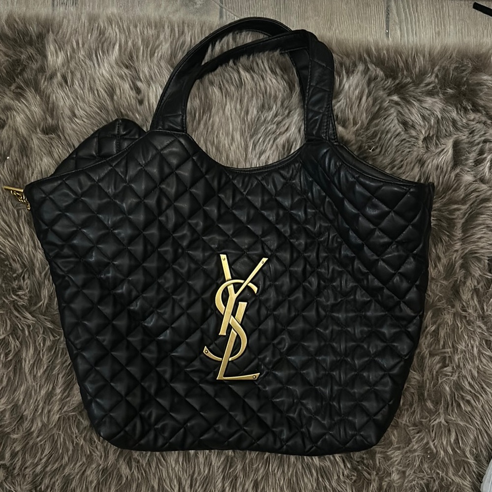 YSL Quilted Black Tote Bag
